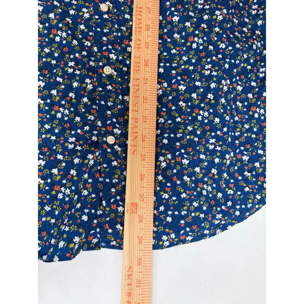 J. Crew Secret Wash Slim Fit Floral Button Down Shirt Men's Sz L Preppy Cotton
